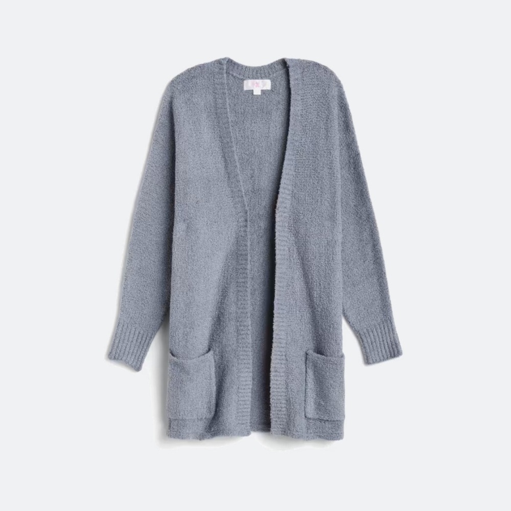 Cozy Gray Kids' Open Front Cardigan